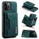 iPhone 12 / 12 Pro DG.MING M2 Series 3-Fold Multi Card Bag + Magnetic Back Cover Shockproof Case with Wallet & Holder Function - Green