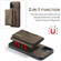 iPhone 12 / 12 Pro DG.MING M2 Series 3-Fold Multi Card Bag + Magnetic Back Cover Shockproof Case with Wallet & Holder Function - Coffee