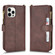 iPhone 12 / 12 Pro Litchi Texture Zipper Leather Phone Case - Brown