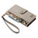 iPhone 12/12 Pro Love Zipper Lanyard Leather Phone Case - Gray