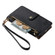iPhone 12/12 Pro Love Zipper Lanyard Leather Phone Case - Black