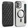 iPhone 12 Pro Shield Magsafe RFID Anti-theft Rhombus Leather Phone Case - Black
