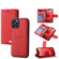 iPhone 12 / 12 Pro Litchi Texture Magnetic Detachable Wallet Leather Phone Case - Red