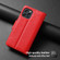 iPhone 12 / 12 Pro Litchi Texture Magnetic Detachable Wallet Leather Phone Case - Red