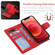 iPhone 12 / 12 Pro Litchi Texture Magnetic Detachable Wallet Leather Phone Case - Red