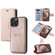 iPhone 12 / 12 Pro Litchi Texture Magnetic Detachable Wallet Leather Phone Case - Rose Gold