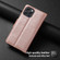 iPhone 12 / 12 Pro Litchi Texture Magnetic Detachable Wallet Leather Phone Case - Rose Gold