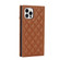 iPhone 12 / 12 Pro Grid Texture Lanyard Zipper Leather Phone Case - Brown