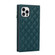 iPhone 12 / 12 Pro Grid Texture Lanyard Zipper Leather Phone Case - Green