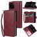 iPhone 12 / 12 Pro Zipper Wallet Bag Horizontal Flip PU Leather Case with Holder & 9 Card Slots & Wallet & Lanyard & Photo Frame - Wine Red
