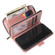iPhone 12 / 12 Pro Zipper Wallet Bag Horizontal Flip PU Leather Case with Holder & 9 Card Slots & Wallet & Lanyard & Photo Frame - Rose Gold