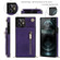 iPhone 12 / 12 Pro Cross-body Zipper Square TPU+PU Back Cover Case with Holder & Card Slots & Wallet & Strap - Purple