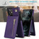 iPhone 12 / 12 Pro Cross-body Zipper Square TPU+PU Back Cover Case with Holder & Card Slots & Wallet & Strap - Purple