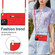 iPhone 12 / 12 Pro Cross-body Zipper Square TPU+PU Back Cover Case with Holder & Card Slots & Wallet & Strap - Red