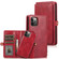 iPhone 12 / 12 Pro Multiple Card Slots Detachable Magnetic Horizontal Flip Leather Case with Card Slots & Holder & Wallet - Red