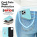 iPhone 12 / 12 Pro Rhombic MagSafe RFID Anti-Theft Wallet Leather Phone Case - Sky Blue