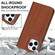 iPhone 12 / 12 Pro Rhombic MagSafe RFID Anti-Theft Wallet Leather Phone Case - Brown