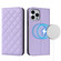 iPhone 12 / 12 Pro Rhombic MagSafe RFID Anti-Theft Wallet Leather Phone Case - Purple