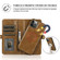 iPhone 12 / 12 Pro Multiple Card Slots Detachable Magnetic Horizontal Flip Leather Case with Card Slots & Holder & Wallet - Brown