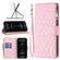 iPhone 12 / 12 Pro Diamond Lattice Zipper Wallet Leather Flip Phone Case - Pink