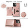 iPhone 12 / 12 Pro Square Zipper Wallet Bag TPU+PU Back Cover Case with Holder & Card Slots & Wallet & Cross-body Strap - Rose Glod