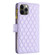 iPhone 12 / 12 Pro Diamond Lattice Zipper Wallet Leather Flip Phone Case - Purple