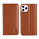 iPhone 12 / 12 Pro GEBEI PU+TPU Horizontal Flip Protective Case with Holder & Card Slots - Brown