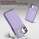 iPhone 12 / 12 Pro Zipper Card Bag Phone Case with Dual Lanyard - Purple