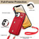 iPhone 12 / 12 Pro Zipper Card Bag Phone Case with Dual Lanyard - Red