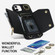 iPhone 12 / 12 Pro Zipper Card Bag Phone Case with Dual Lanyard - Black
