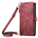 iPhone 12 Pro Geometric Zipper Wallet Side Buckle Leather Phone Case with Crossbody Lanyard - Red