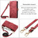 iPhone 12 Pro Geometric Zipper Wallet Side Buckle Leather Phone Case with Crossbody Lanyard - Red