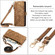 iPhone 12 Pro Geometric Zipper Wallet Side Buckle Leather Phone Case with Crossbody Lanyard - Brown