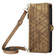 iPhone 12 Geometric Zipper Wallet Side Buckle Leather Phone Case with Crossbody Lanyard - Brown