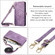 iPhone 12 Pro Geometric Zipper Wallet Side Buckle Leather Phone Case with Crossbody Lanyard - Purple