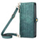 iPhone 12 Pro Geometric Zipper Wallet Side Buckle Leather Phone Case with Crossbody Lanyard - Green