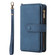 iPhone 12 / 12 Pro Skin Feel PU + TPU Horizontal Flip Leather Case with Holder & 15 Cards Slot & Wallet & Zipper Pocket & Lanyard - Blue