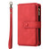iPhone 12 / 12 Pro Skin Feel PU + TPU Horizontal Flip Leather Case with Holder & 15 Cards Slot & Wallet & Zipper Pocket & Lanyard - Red