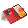 iPhone 12 / 12 Pro Skin Feel PU + TPU Horizontal Flip Leather Case with Holder & 15 Cards Slot & Wallet & Zipper Pocket & Lanyard - Red