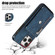 iPhone 12 / 12 Pro Zipper RFID Card Slot Phone Case with Short Lanyard - Blue