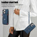 iPhone 12 / 12 Pro Zipper RFID Card Slot Phone Case with Short Lanyard - Blue
