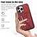 iPhone 12 / 12 Pro Zipper RFID Card Slot Phone Case with Short Lanyard - Red