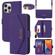 iPhone 12 / 12 Pro Cross Texture Lanyard Leather Phone Case - Purple