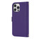 iPhone 12 / 12 Pro Cross Texture Lanyard Leather Phone Case - Purple