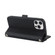 iPhone 12 / 12 Pro Cross Texture Lanyard Leather Phone Case - Black