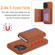 iPhone 12 Pro / 12 RFID Anti-theft Detachable Card Bag Leather Phone Case - Brown