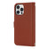 iPhone 12 / 12 Pro Cross Texture Lanyard Leather Phone Case - Brown