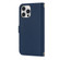 iPhone 12 / 12 Pro Cross Texture Lanyard Leather Phone Case - Blue