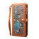 iPhone 12 ESEBLE Star Series Lanyard Zipper Wallet RFID Leather Case - Brown