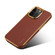 iPhone 12 Pro Denior Cowhide Leather Plating Phone Case - Brown